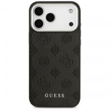 Carcasa Guess Peony Hot Stamp Script cu MagSafe compatibila cu iPhone 17 Pro Max, Negru