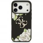 Carcasa Guess Grained Roses Big 4G Logo compatibila cu iPhone 17 Pro, Negru 2 - lerato.ro