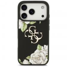 Carcasa Guess Grained Roses Big 4G Logo compatibila cu iPhone 17 Pro, Negru