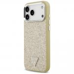 Carcasa Guess Glitter Triangle Logo cu MagSafe compatibila cu iPhone 17 Pro Max, Gold 3 - lerato.ro