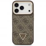Carcasa Guess 4G PU Triangle Logo cu Stand si Magsafe compatibila cu iPhone 17 Pro, Maro 2 - lerato.ro