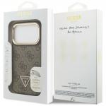 Carcasa Guess 4G PU Triangle Logo cu Stand si Magsafe compatibila cu iPhone 17 Pro, Maro 9 - lerato.ro