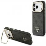 Carcasa Guess 4G PU Triangle Logo cu Stand si Magsafe compatibila cu iPhone 17 Pro, Negru 4 - lerato.ro