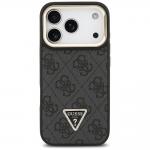 Carcasa Guess 4G PU Triangle Logo cu Stand si Magsafe compatibila cu iPhone 17 Pro, Negru 2 - lerato.ro