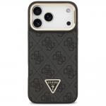 Carcasa Guess 4G PU Triangle Logo cu Stand si Magsafe compatibila cu iPhone 17 Pro Max, Negru 2 - lerato.ro