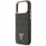 Carcasa Guess 4G PU Triangle Logo cu Stand si Magsafe compatibila cu iPhone 17 Pro Max, Negru 7 - lerato.ro