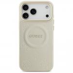 Carcasa Guess Peony Hot Stamp cu MagSafe compatibila cu iPhone 17 Pro Max, Bej 2 - lerato.ro