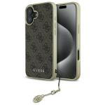 Carcasa Guess 4G Charms Collection compatibila cu iPhone 16 Plus, Maro 4 - lerato.ro