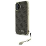 Carcasa Guess 4G Charms Collection compatibila cu iPhone 16 Plus, Maro 3 - lerato.ro