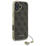 Carcasa Guess 4G Charms Collection compatibila cu iPhone 16 Plus, Maro 5 - lerato.ro