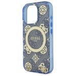 Carcasa Guess IML Peony On 4G Background cu MagSafe compatibila cu iPhone 16 Pro Max, Albastru 7 - lerato.ro