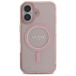 Carcasa Guess IML Glitter Circle cu MagSafe compatibila cu iPhone 16, Roz 2 - lerato.ro