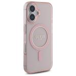 Carcasa Guess IML Glitter Circle cu MagSafe compatibila cu iPhone 16, Roz 5 - lerato.ro