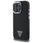 Carcasa Guess Grained Triangle cu MagSafe compatibila cu iPhone 16 Pro Max, Negru 3 - lerato.ro