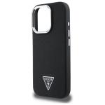 Carcasa Guess Grained Triangle cu MagSafe compatibila cu iPhone 16 Pro Max, Negru 7 - lerato.ro