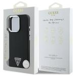 Carcasa Guess Grained Triangle cu MagSafe compatibila cu iPhone 16 Pro Max, Negru 9 - lerato.ro