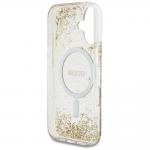 Carcasa Guess HC Resin Bottom Glitter cu MagSafe compatibila cu iPhone 16, Gold 8 - lerato.ro