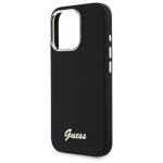 Carcasa Guess Silicone Script Metal Logo and Frame compatibila cu iPhone 16 Pro Max, Negru 7 - lerato.ro