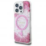 Carcasa Guess HC Resin Bottom Glitter cu MagSafe compatibila cu iPhone 16 Pro, Roz 3 - lerato.ro