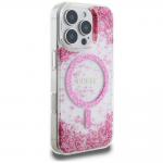 Carcasa Guess HC Resin Bottom Glitter cu MagSafe compatibila cu iPhone 16 Pro, Roz 5 - lerato.ro