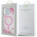 Carcasa Guess HC Resin Bottom Glitter cu MagSafe compatibila cu iPhone 16 Pro, Roz 9 - lerato.ro