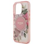 Carcasa Guess IML Flower Tonal Circle cu MagSafe compatibila cu iPhone 16 Pro Max, Roz 7 - lerato.ro