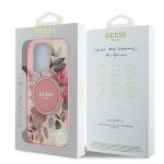 Carcasa Guess IML Flower Tonal Circle cu MagSafe compatibila cu iPhone 16 Pro Max, Roz 9 - lerato.ro