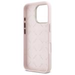 Carcasa Guess Silicone Script Metal Logo and Frame compatibila cu iPhone 16 Pro, Roz 8 - lerato.ro