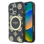 Carcasa Guess IML Peony On 4G Background cu MagSafe compatibila cu iPhone 16 Pro, Negru 4 - lerato.ro