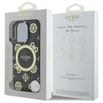 Carcasa Guess IML Peony On 4G Background cu MagSafe compatibila cu iPhone 16 Pro, Negru 8 - lerato.ro