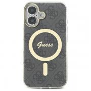 Carcasa Guess IML 4G cu MagSafe compatibila cu iPhone 16 Plus, Negru