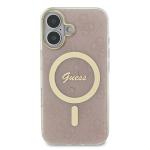 Carcasa Guess IML 4G cu MagSafe compatibila cu iPhone 16 Plus, Roz 2 - lerato.ro