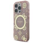 Carcasa Guess IML Peony On 4G Background cu MagSafe compatibila cu iPhone 16 Pro Max, Roz 3 - lerato.ro