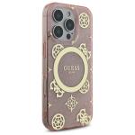 Carcasa Guess IML Peony On 4G Background cu MagSafe compatibila cu iPhone 16 Pro Max, Roz 5 - lerato.ro