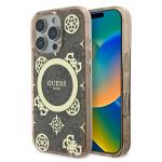 Carcasa Guess IML Peony On 4G Background cu MagSafe compatibila cu iPhone 16 Pro Max, Maro 4 - lerato.ro