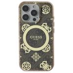 Carcasa Guess IML Peony On 4G Background cu MagSafe compatibila cu iPhone 16 Pro Max, Maro 2 - lerato.ro