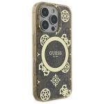 Carcasa Guess IML Peony On 4G Background cu MagSafe compatibila cu iPhone 16 Pro Max, Maro 5 - lerato.ro