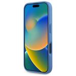 Carcasa Guess Hardcase Leather 4G Triangle Strass cu MagSafe compatibila cu iPhone 16, Albastru 6 - lerato.ro