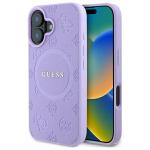 Carcasa Guess Saffiano Peony Classic Logo cu MagSafe compatibila cu iPhone 16 Plus, Mov 4 - lerato.ro