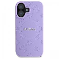 Carcasa Guess Saffiano Peony Classic Logo cu MagSafe compatibila cu iPhone 16 Plus, Mov