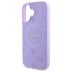 Carcasa Guess Saffiano Peony Classic Logo cu MagSafe compatibila cu iPhone 16 Plus, Mov 7 - lerato.ro