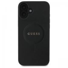 Carcasa Guess Saffiano Classic Logo cu MagSafe compatibila cu iPhone 16, Negru