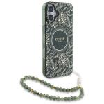 Carcasa Guess IML Flowers Allover Electro cu MagSafe compatibila cu iPhone 16, Verde 4 - lerato.ro
