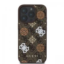 Carcasa Guess Peony On 4G Background cu MagSafe compatibila cu iPhone 16 Pro, Maro