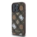 Carcasa Guess Peony On 4G Background cu MagSafe compatibila cu iPhone 16 Pro, Maro 4 - lerato.ro