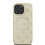 Carcasa Guess Saffiano Peony Classic Logo cu MagSafe compatibila cu iPhone 16 Pro, Gold 2 - lerato.ro