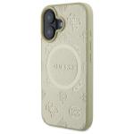Carcasa Guess Saffiano Peony Classic Logo cu MagSafe compatibila cu iPhone 16, Gold 3 - lerato.ro