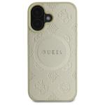 Carcasa Guess Saffiano Peony Classic Logo cu MagSafe compatibila cu iPhone 16, Gold 2 - lerato.ro
