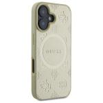 Carcasa Guess Saffiano Peony Classic Logo cu MagSafe compatibila cu iPhone 16, Gold 5 - lerato.ro