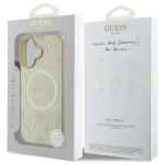 Carcasa Guess Saffiano Peony Classic Logo cu MagSafe compatibila cu iPhone 16, Gold 9 - lerato.ro